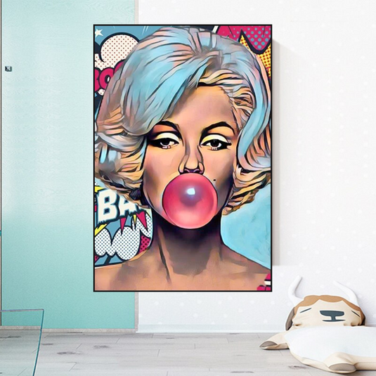 Marilyn Bubble Gum Canvas Wall Art – Find the Perfect Piece-GraffitiWallArt