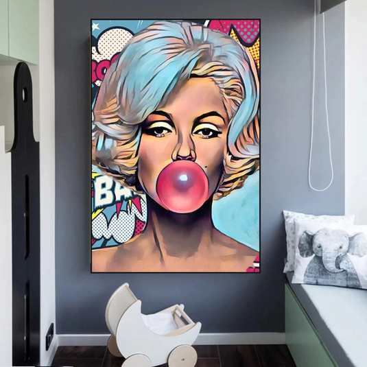 Marilyn Bubble Gum Canvas Wall Art – Find the Perfect Piece-GraffitiWallArt