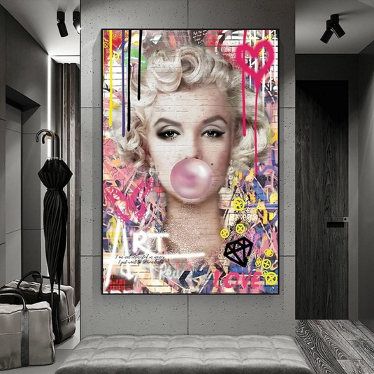 Marilyn Chewing Gum Art: A Unique and Vibrant Creation-GraffitiWallArt