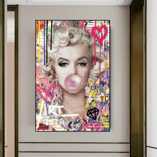 Marilyn Chewing Gum Art: A Unique and Vibrant Creation-GraffitiWallArt