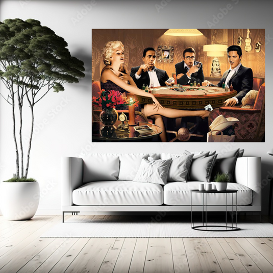 Marilyn, Elvis and James Dean Canvas Art: Poker-GraffitiWallArt