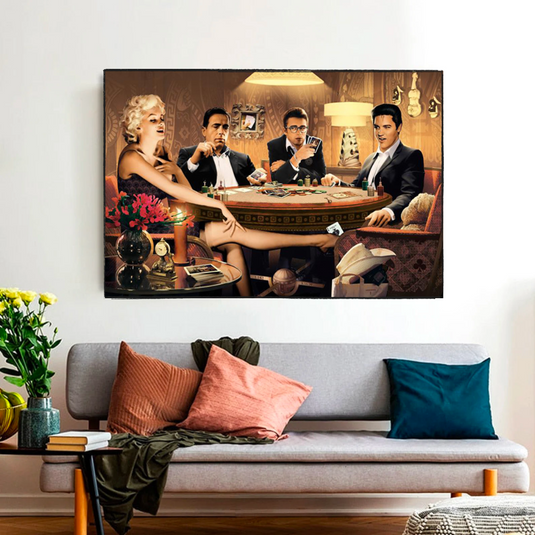 Marilyn, Elvis and James Dean Canvas Art: Poker-GraffitiWallArt