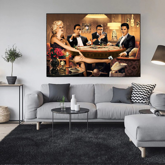 Marilyn, Elvis and James Dean Canvas Art: Poker-GraffitiWallArt