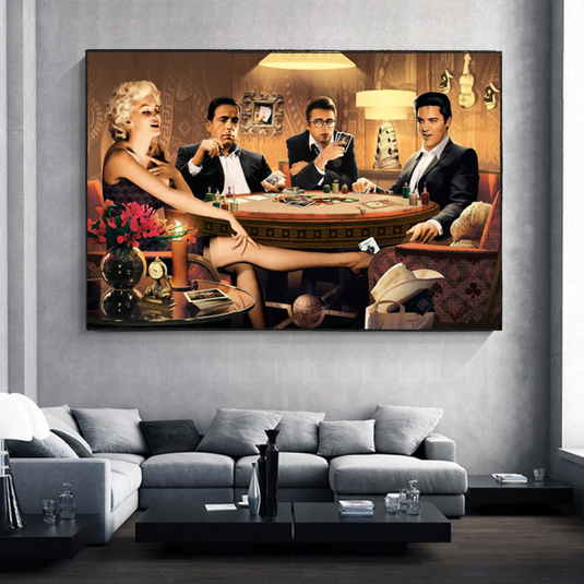 Marilyn, Elvis and James Dean Canvas Art: Poker-GraffitiWallArt