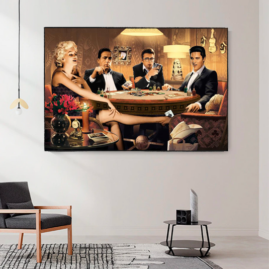 Marilyn, Elvis and James Dean Canvas Art: Poker-GraffitiWallArt