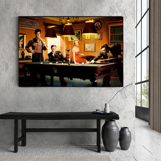 Marilyn, Elvis and James Dean Canvas Art: Snooker-GraffitiWallArt