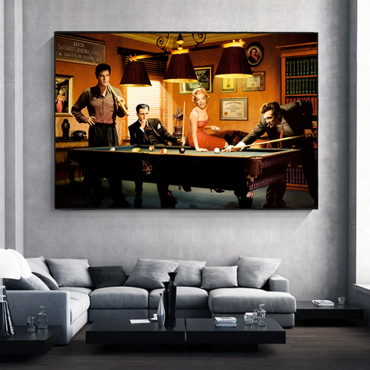 Marilyn, Elvis and James Dean Canvas Art: Snooker-GraffitiWallArt