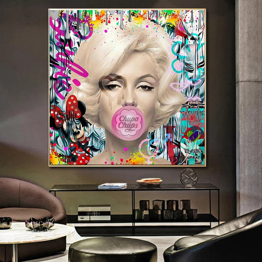 Marilyn Monroe American Sweetheart Canvas Wall Art-GraffitiWallArt