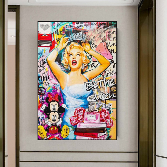 Marilyn Monroe Canvas Wall Art: Be the Queen-GraffitiWallArt