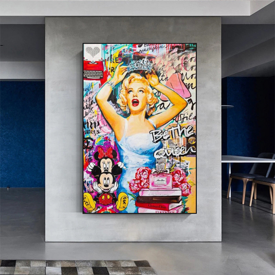 Marilyn Monroe Canvas Wall Art: Be the Queen-GraffitiWallArt