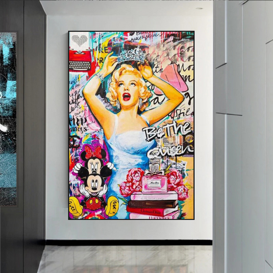 Marilyn Monroe Canvas Wall Art: Be the Queen-GraffitiWallArt