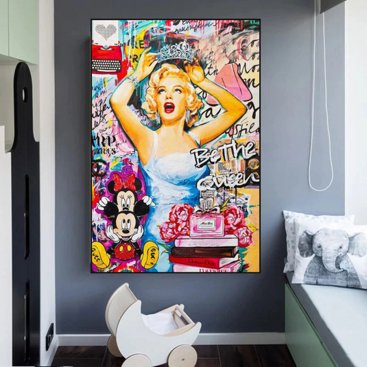 Marilyn Monroe Canvas Wall Art: Be the Queen-GraffitiWallArt