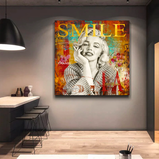 Marilyn Monroe Canvas Wall Art - The Perfect Smile-GraffitiWallArt