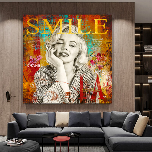 Marilyn Monroe Canvas Wall Art - The Perfect Smile-GraffitiWallArt