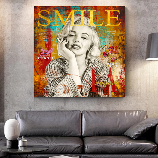 Marilyn Monroe Canvas Wall Art - The Perfect Smile-GraffitiWallArt