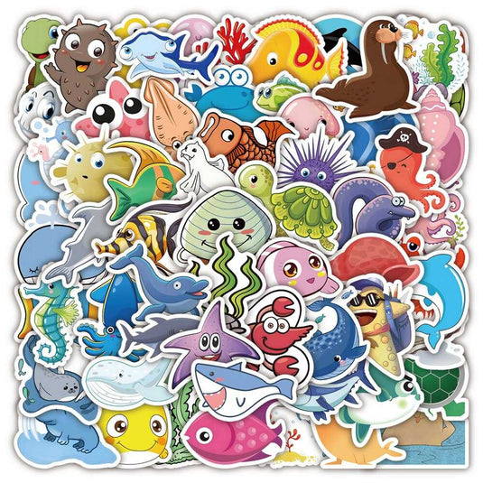 Marine Life Waterproof Sticker Pack - Famous Bundle Design-GraffitiWallArt