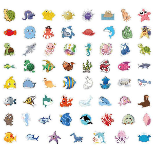 Marine Life Waterproof Sticker Pack - Famous Bundle Design-GraffitiWallArt