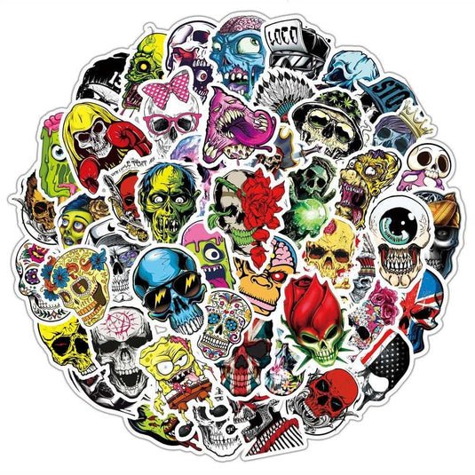 Mexican Style Skull Stickers Pack - Vibrant Designs-GraffitiWallArt