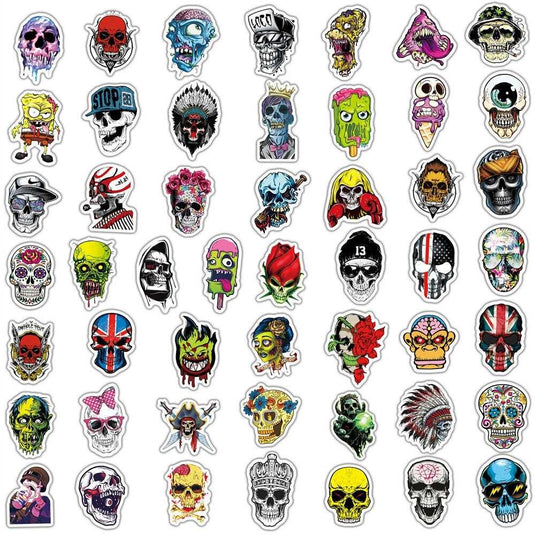 Mexican Style Skull Stickers Pack - Vibrant Designs-GraffitiWallArt