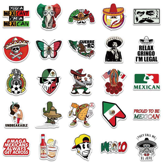 Mexico Stickers Pack: Vibrant and Authentic Designs-GraffitiWallArt