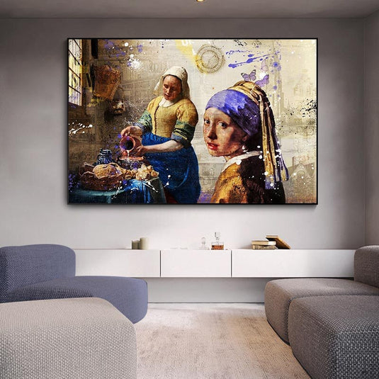 Milkmaid Girl Canvas Wall Art-GraffitiWallArt