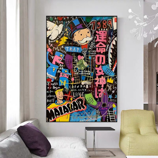 Millionaire: Mr Monopoly Canvas Wall Art-GraffitiWallArt