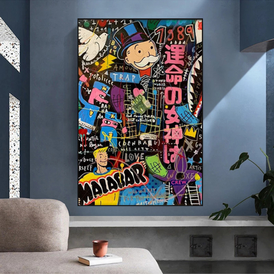 Millionaire: Mr Monopoly Canvas Wall Art-GraffitiWallArt