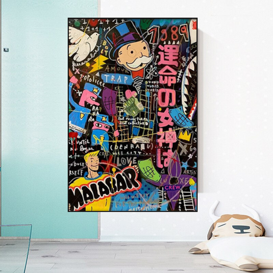 Millionaire: Mr Monopoly Canvas Wall Art-GraffitiWallArt