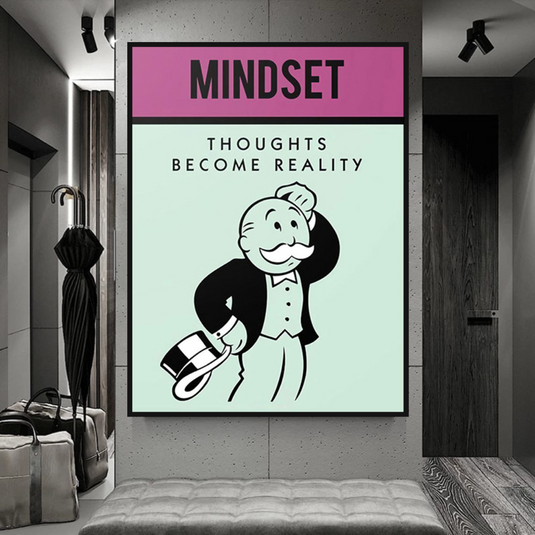 Mindset Thoughts Become Reality - Monopoly Canvas Wall Art-GraffitiWallArt