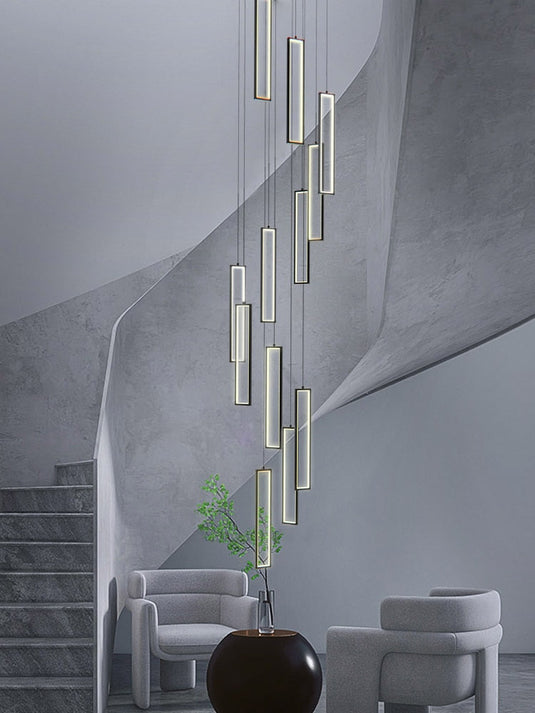 Minimalist Staircase Chandeliers - Elevate Your Space-GraffitiWallArt