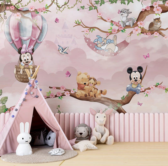 Minnie and Honeypoo Wallpaper Mural: Transform Your Space-GraffitiWallArt