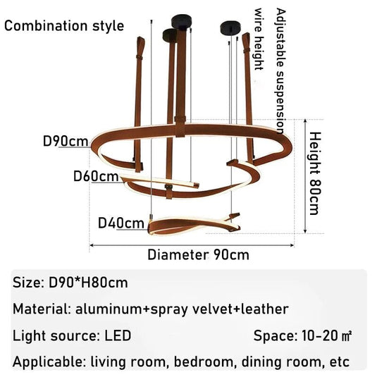 ModaLux Leather Craft LED Chandelier-GraffitiWallArt