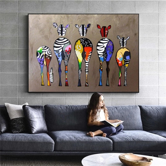 Modern Abstract Zebra Canvas Wall Art-GraffitiWallArt