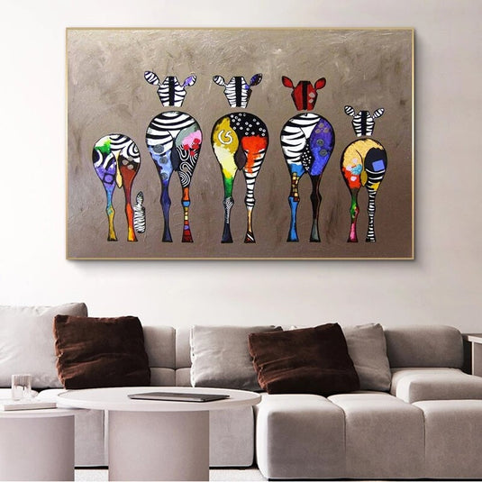 Modern Abstract Zebra Canvas Wall Art-GraffitiWallArt