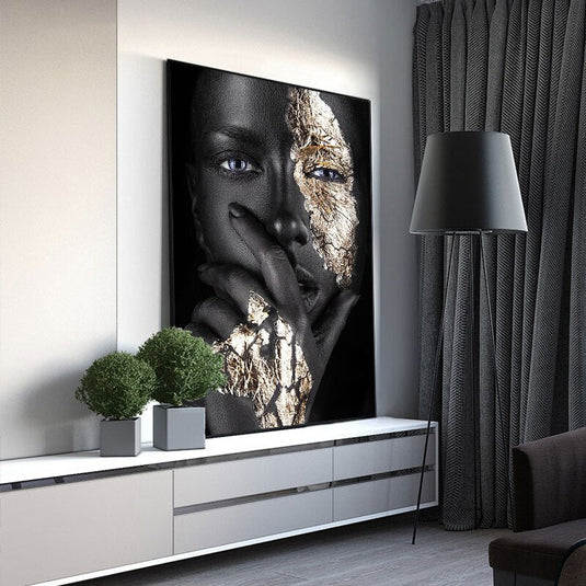 Modern African Art Woman Canvas Wall Art-GraffitiWallArt