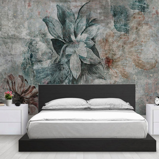 Modern Chic Floral Mural Wallpaper-GraffitiWallArt