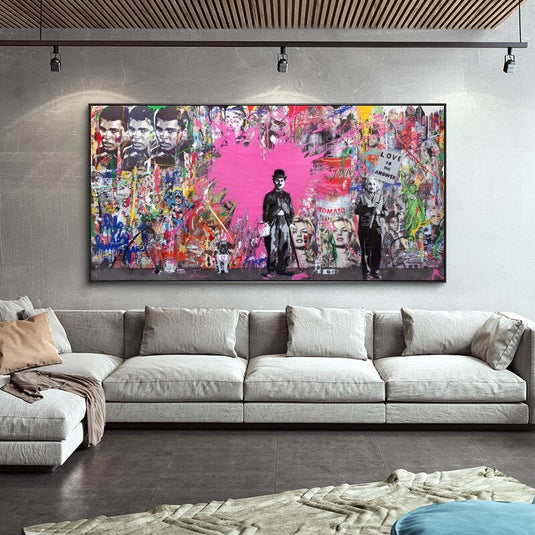 Modern Graffiti Street Art Love Canvas Print - Pop Art Home Decor-GraffitiWallArt