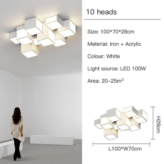 Modern LED Blocks Ceiling Light-GraffitiWallArt