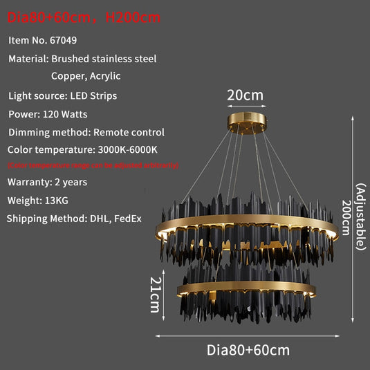 Modern LED Round Hanging Lamp-GraffitiWallArt