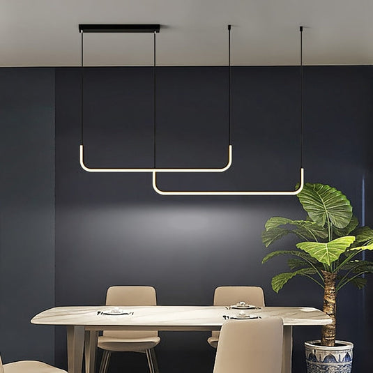 Modern Minimalist LED Pendant Lamp Black Gold-GraffitiWallArt