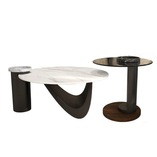 Modern Round Metal Side Table for Office and Living Room-GraffitiWallArt