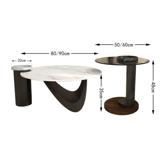 Modern Round Metal Side Table for Office and Living Room-GraffitiWallArt