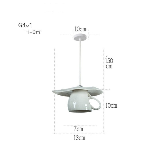 Modern Tea Cup Teapot Crockery Ceramic Led Pendant Lights-GraffitiWallArt