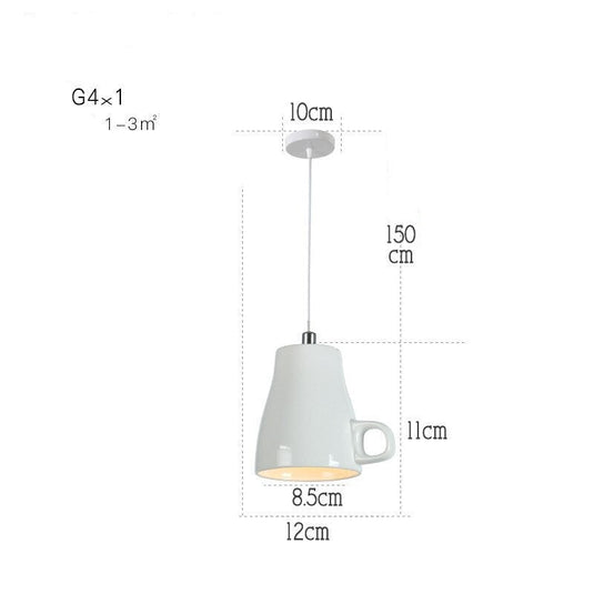 Modern Tea Cup Teapot Crockery Ceramic Led Pendant Lights-GraffitiWallArt