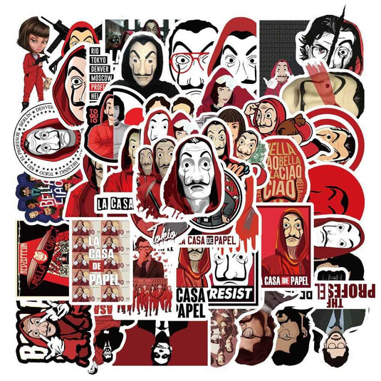 Money Heist Stickers Pack: Ideal for Fans-GraffitiWallArt