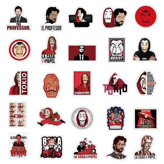 Money Heist Stickers Pack: Ideal for Fans-GraffitiWallArt