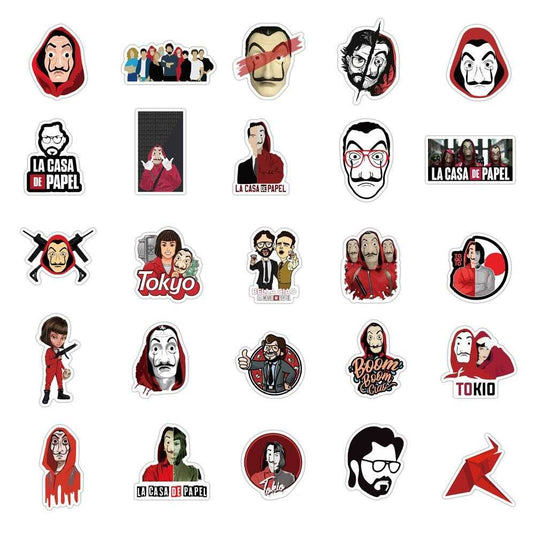 Money Heist Stickers Pack: Ideal for Fans-GraffitiWallArt