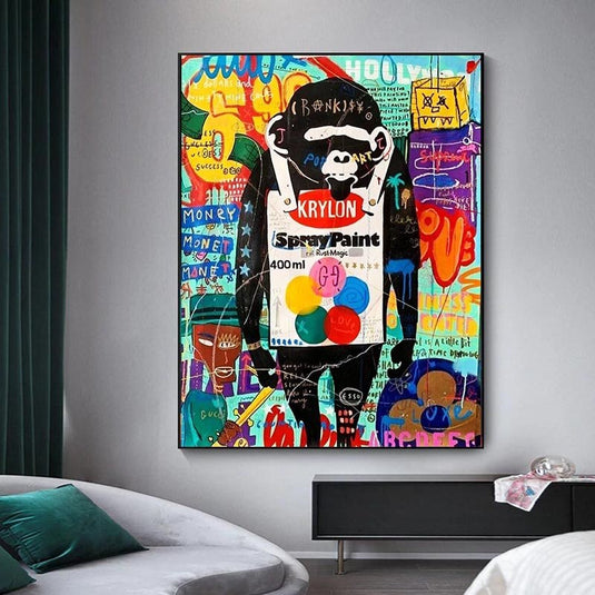 Monkey Men Canvas Wall Art-GraffitiWallArt