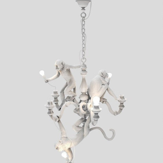 Monkeys Chandelier Luxurious Ceiling Lamp-GraffitiWallArt