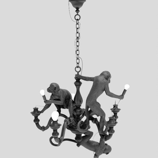 Monkeys Chandelier Luxurious Ceiling Lamp-GraffitiWallArt